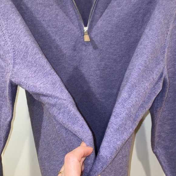 XXL Peter Millar 1/4 Zip Periwinkle Blue Sweater Great Condition Zipper Pull XX - Picture 14 of 16